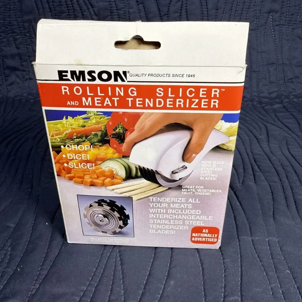 Vintage Emson Rolling Slicer Meat Tenderizer 5 Blade Kitchen Cutter As Seen TV